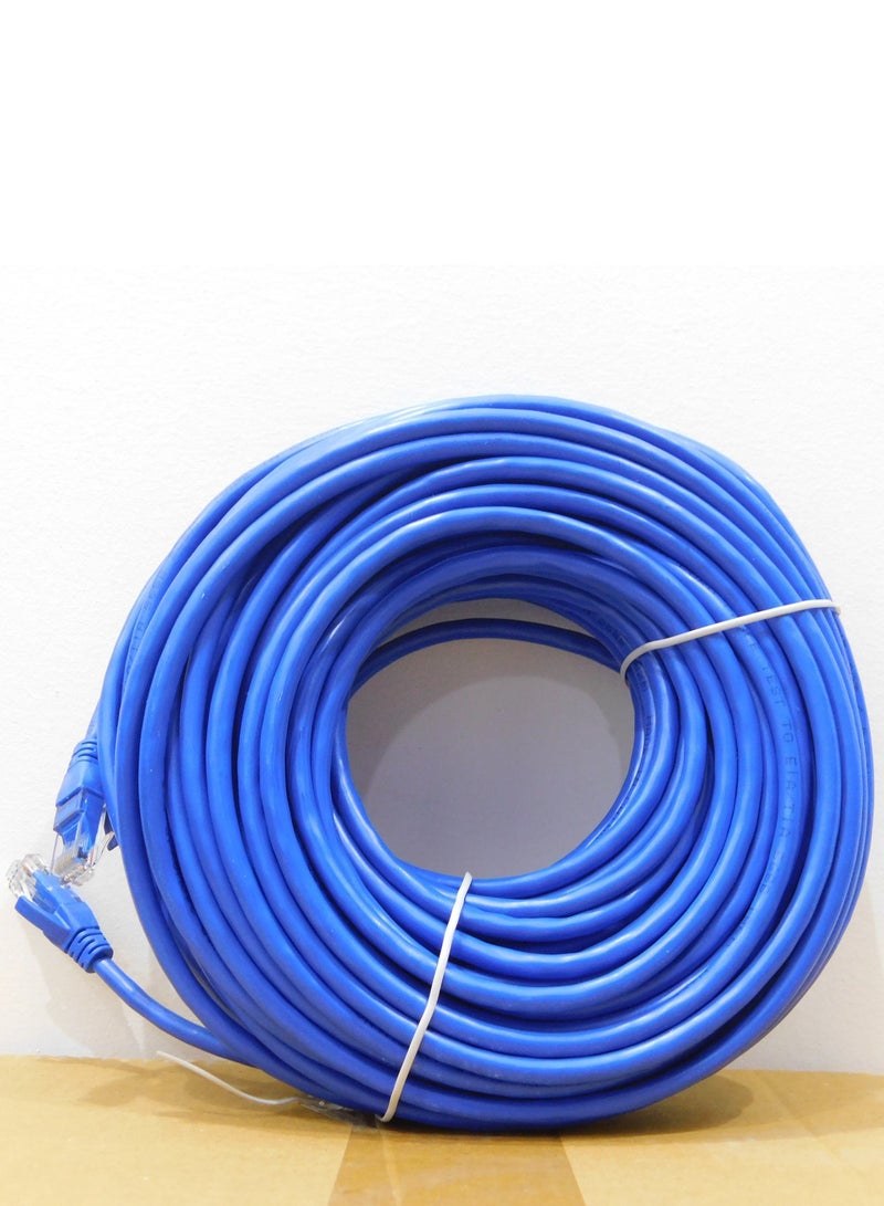 Haing cat6 network cable, 15 meters long, blue with high quality with a high data transfer speed - Image 1